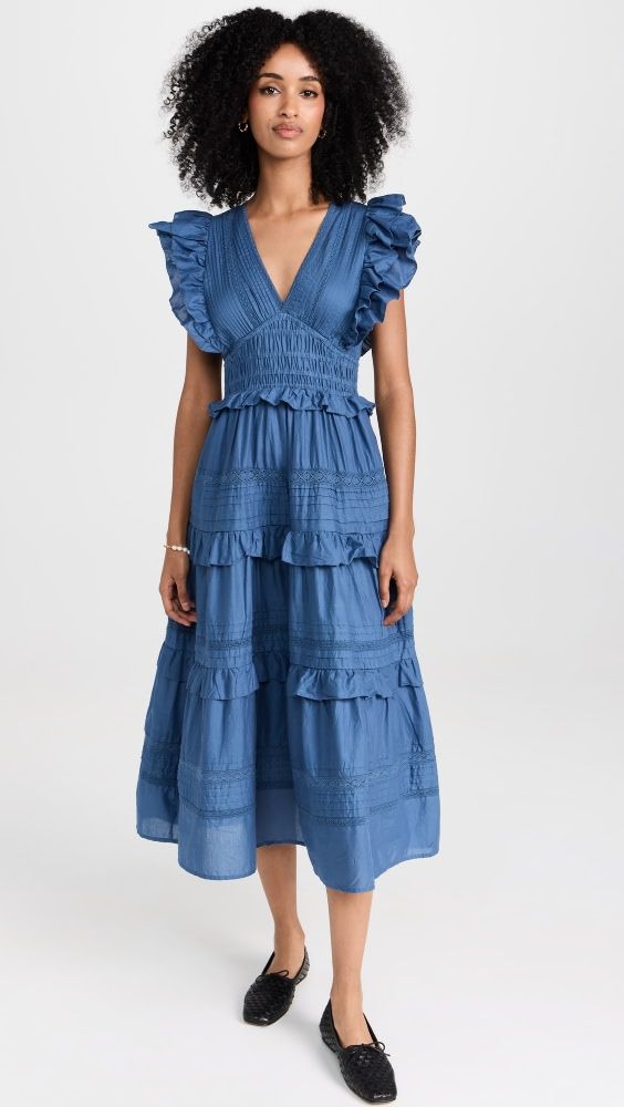 Sea Loren Solid Cambric Flutter Sleeve Dress | Shopbop | Shopbop