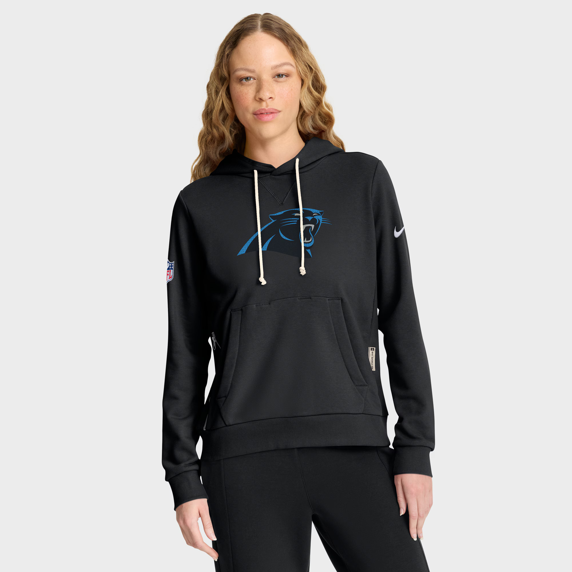 Carolina Panthers Nike Women's Sideline Standard Issue Initial Home Dri-FIT Hoodie - Black | Fanatics