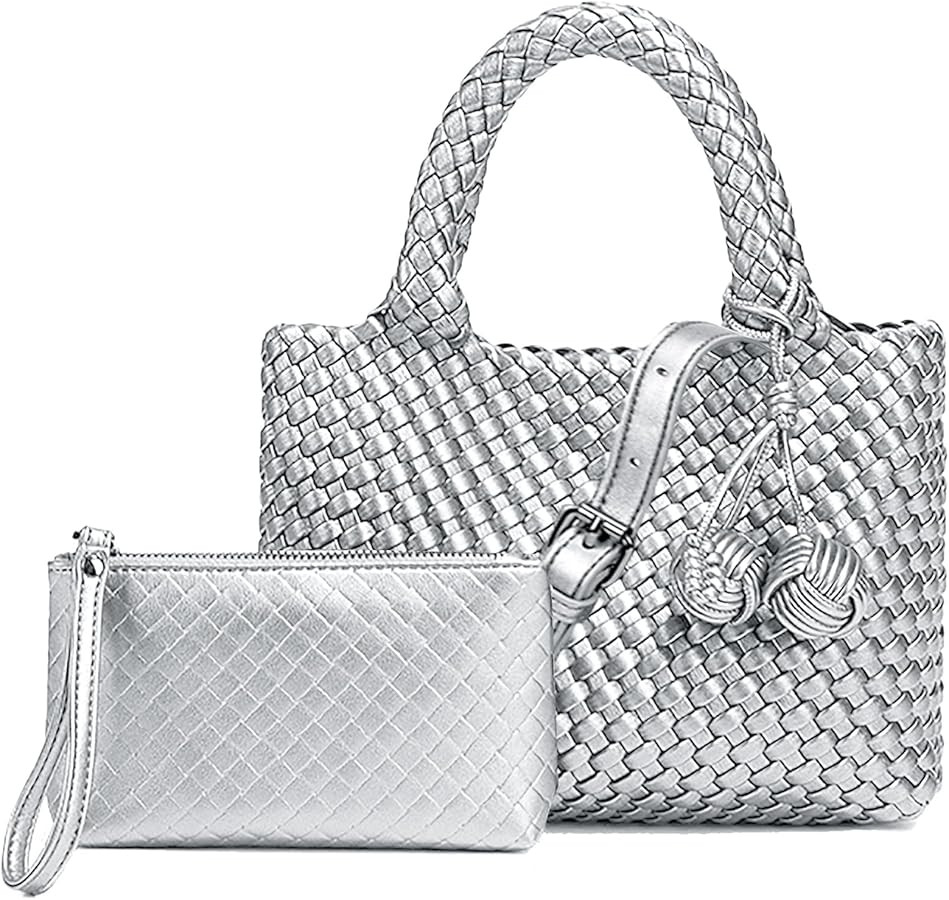 Bolsa tejida para mujer con monedero, cadena plegable pequeña, bolso de hombro de moda, bolso Ho... | Amazon (US)