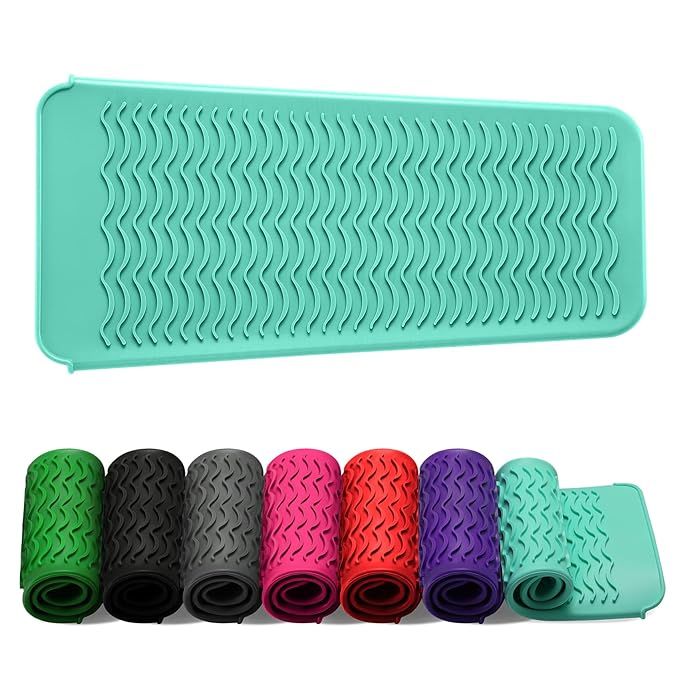 ZAXOP Resistant Silicone Mat Pouch for Flat Iron, Curling Iron,Hot Hair Tools (Mintgreen) | Amazon (US)