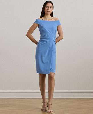 Lauren Ralph Lauren Women's Crepe Off-the-Shoulder Cocktail Dress - Macy's | Macy's