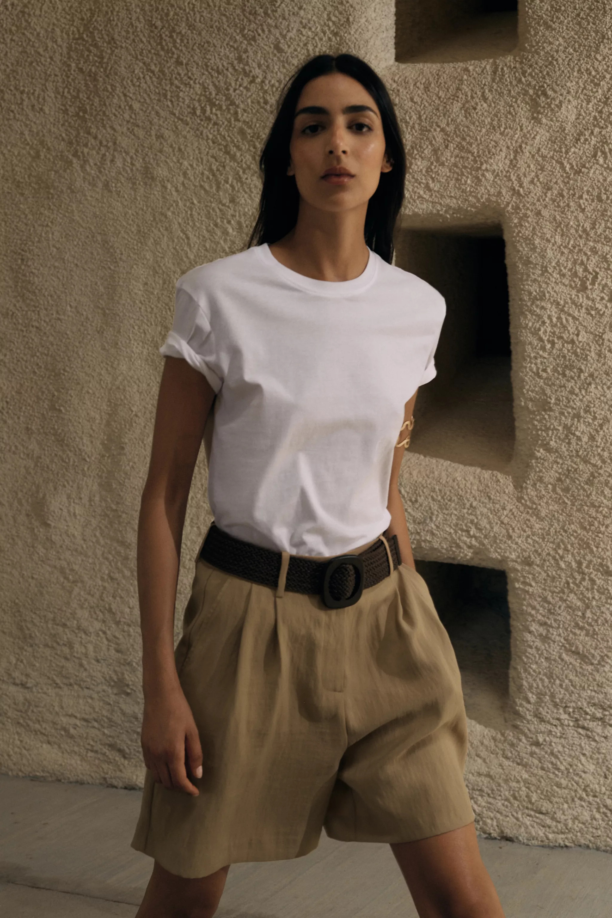 PLEATED BELT SHORTS | Zara Canada