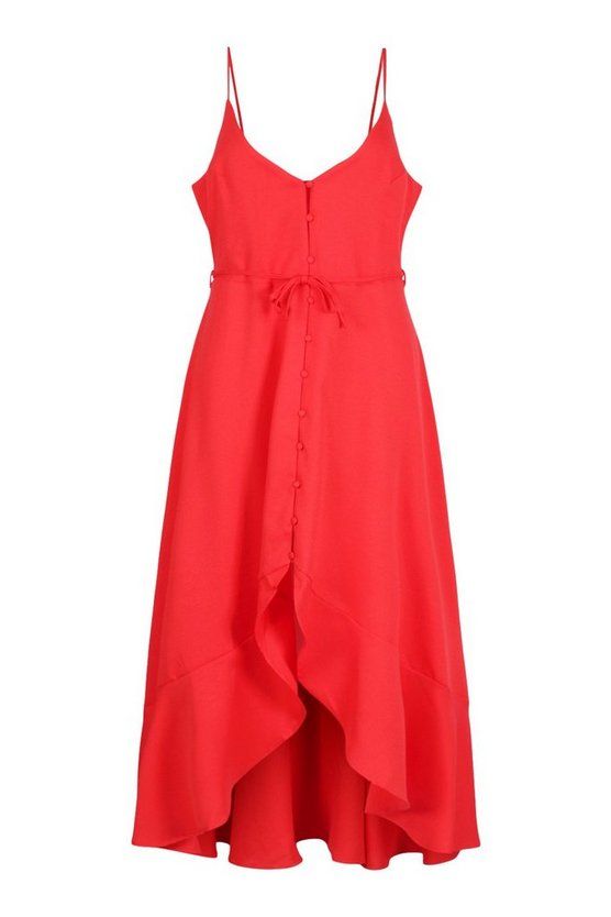 Plus Ruffle Tie Front Strappy Maxi Dress | Boohoo.com (US & CA)