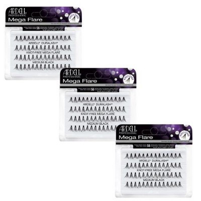 Ardell Knot-Free Mega Flare Lashes - Medium Black #65280 (3-pack) | Target