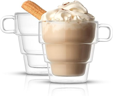 JoyJolt Pila Double Wall Insulated Coffee Mugs – 16 oz Double Walled Insulated Glasses Coffee M... | Amazon (US)