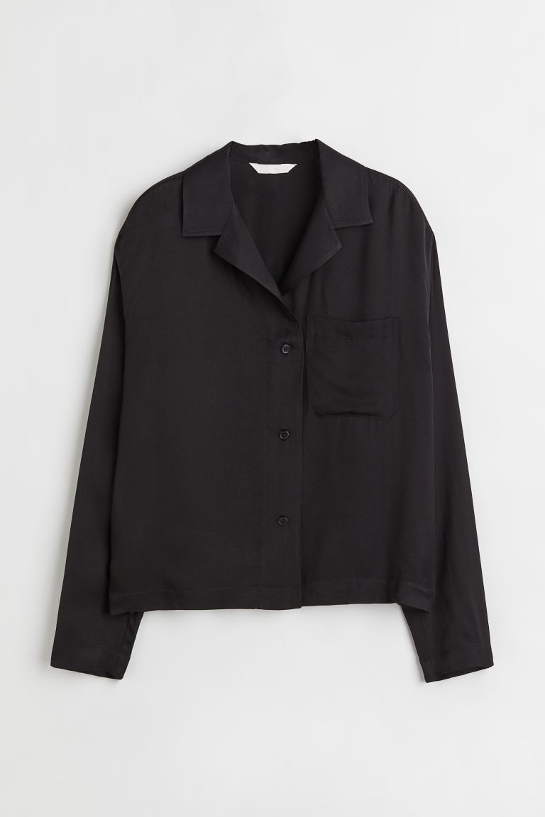 Satin Blouse - Black - Ladies | H&M US | H&M (US + CA)
