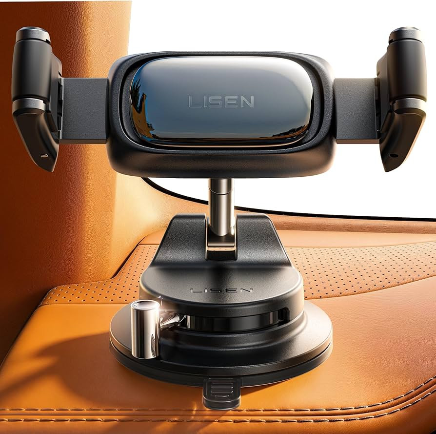 LISEN Suction Phone Mount, [Industry First] Auto-Adjusting Phone Holder Suction, Easy One Touch S... | Amazon (US)