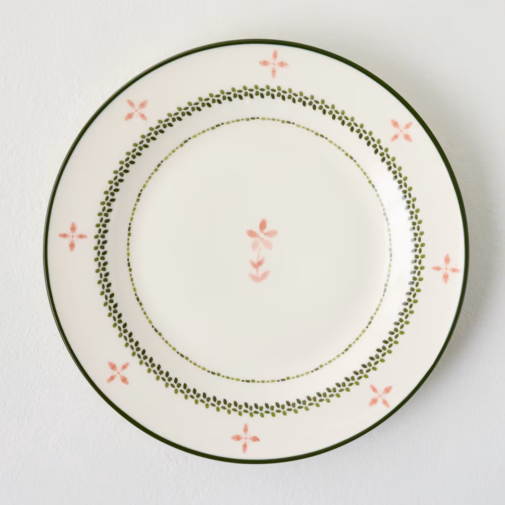 Green Luna Floral Salad Plate | Magnolia