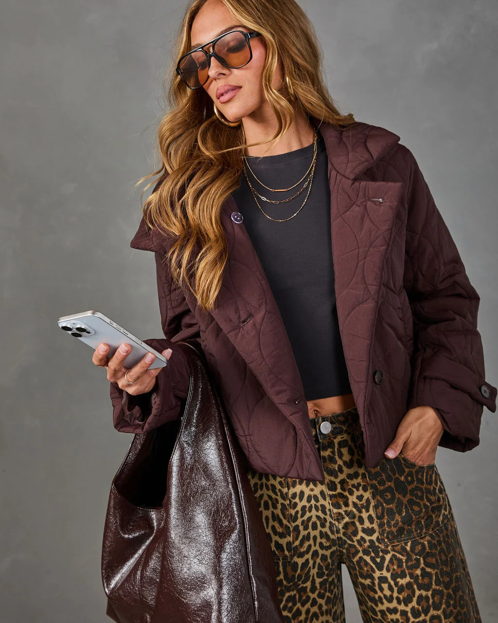 Stay Longer Quilted Funnel Neck Jacket Chocolate / XS | VICI