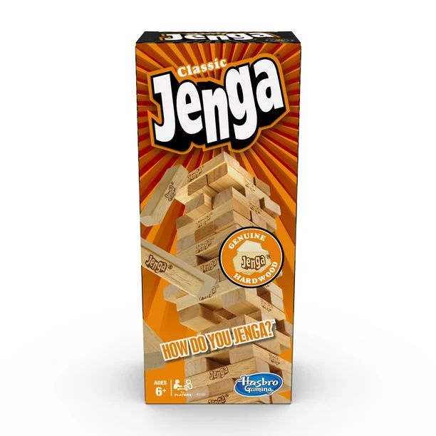 Classic Jenga; Genuine Hardwood Blocks; Stacking Game for Kids Ages 6+ - Walmart.com | Walmart (US)