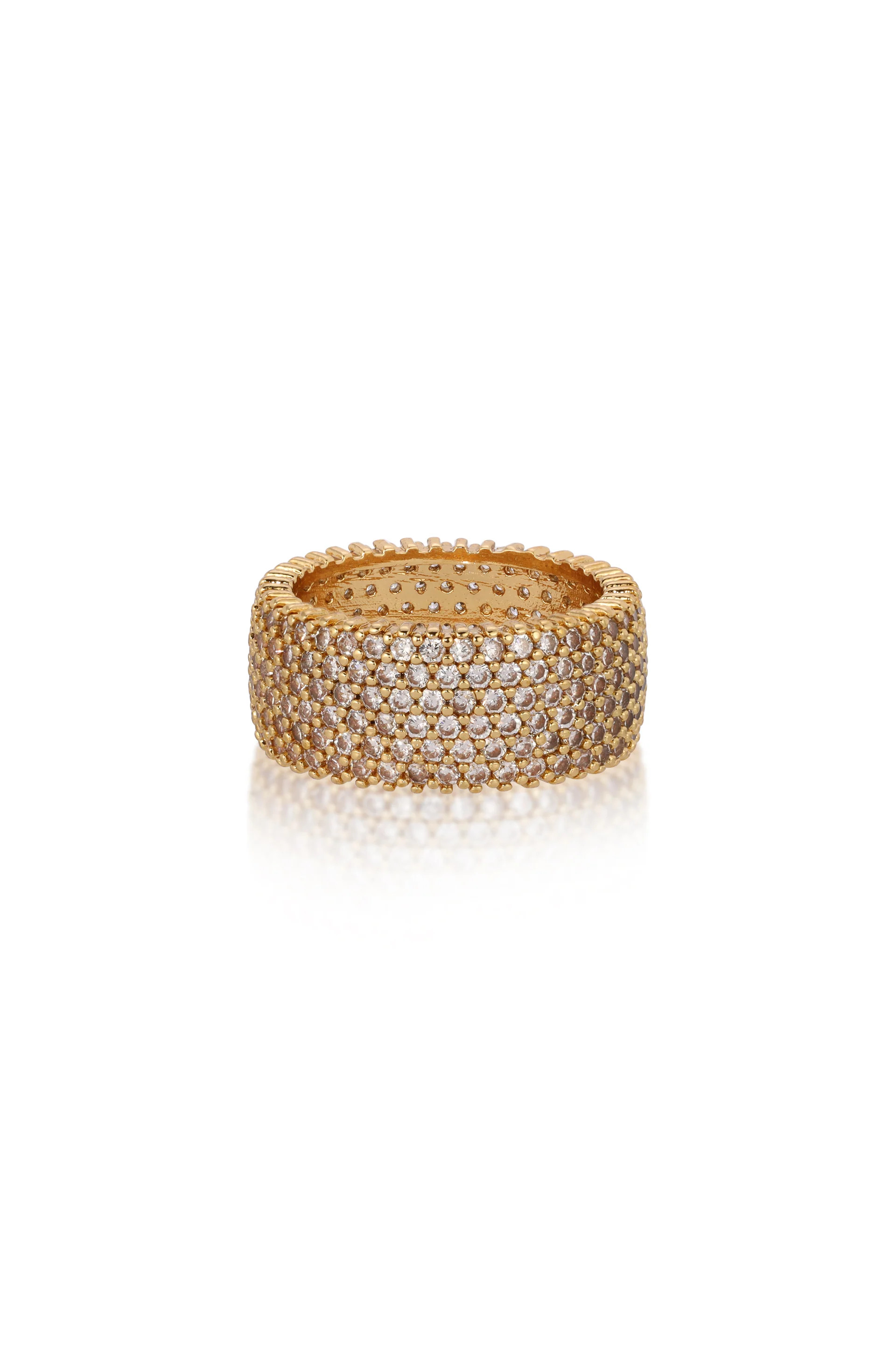 Crystal Thick Band Ring | Ettika