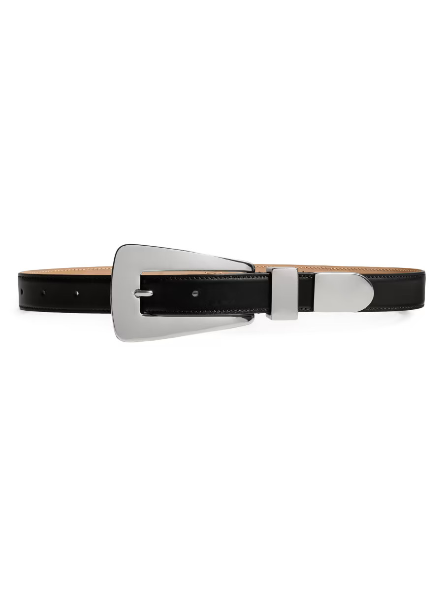 Khaite Lucca Statement Buckle Leather Belt | Saks Fifth Avenue | Saks Fifth Avenue