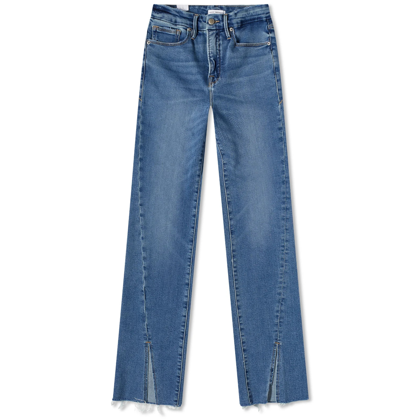 Good American Women's Good Boy Twisted Slit Jeans in Indigo, Size 0 | END. Clothing