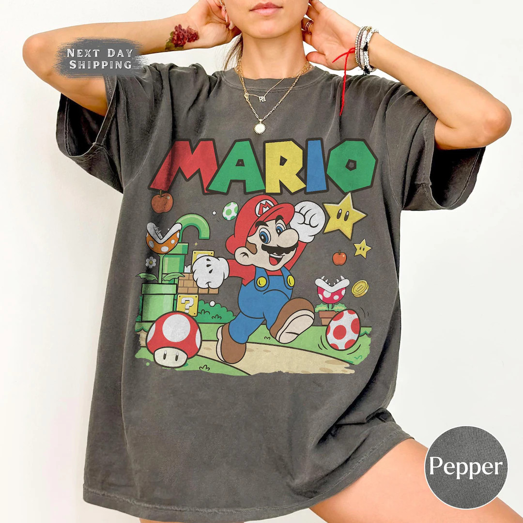 Comfort Colors Vintage Super Mario Shirt, the Super Mario Bros Movie Tee, Mario Trip Tshirt, Cute... | Etsy (Global)