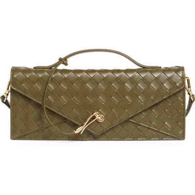 JW PEI Celeste Woven Faux Leather Envelope Clutch in Mocha Brown at Nordstrom | Nordstrom