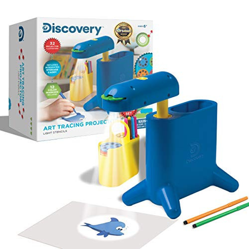 Discovery™ Art Tracing Projector Kit - 32 Stencils, 12 Markers, 20 Paper Sheets Included| Portable Arts & Crafts Activity Set| Doodle & Sketch Art Supplies| Kids Drawing Toy| Boys Girls Gift| Ages 6+ | Amazon (US)