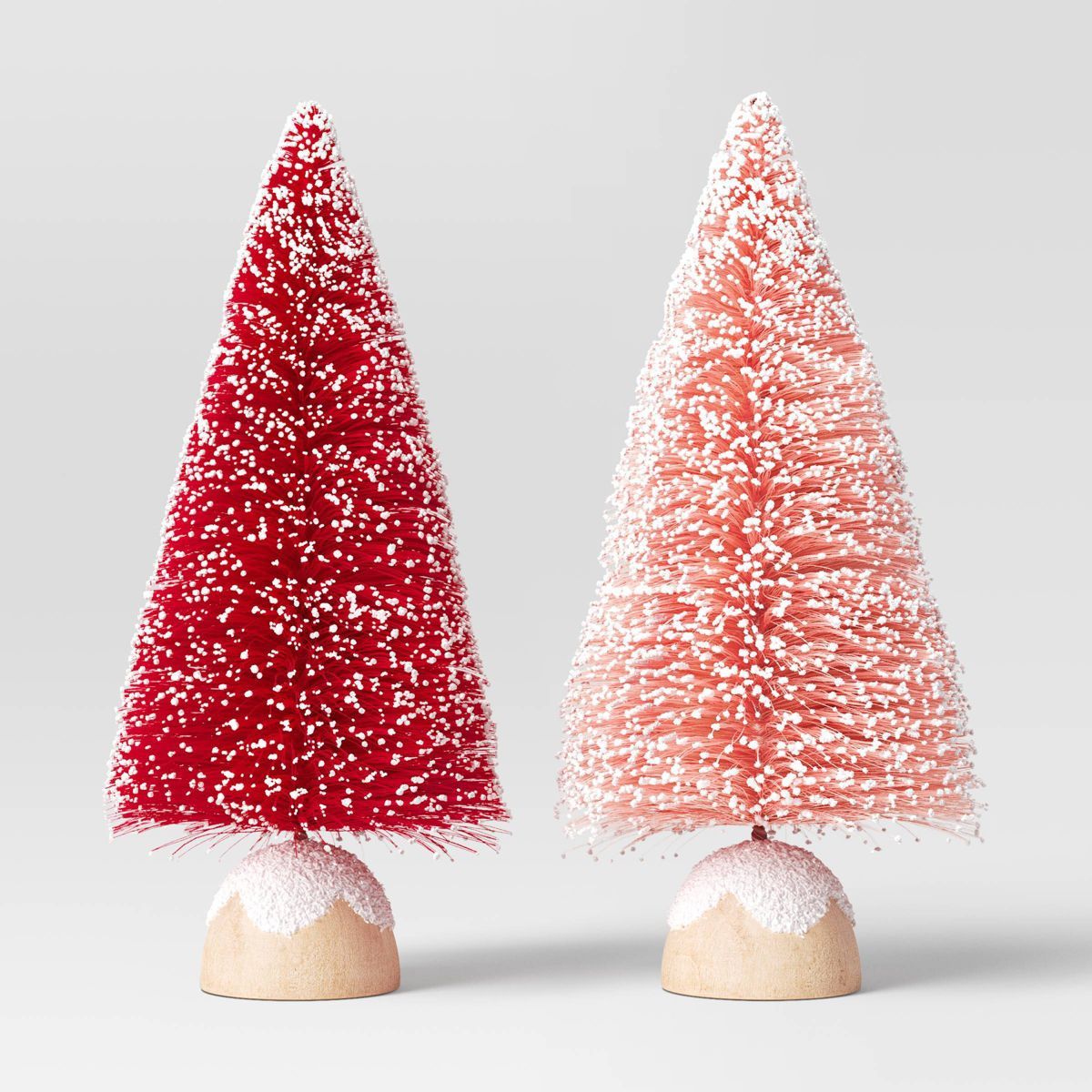 2pc 6" Sisal Bottle Brush Tree Figurine Set - Wondershop™ Pink/Red | Target