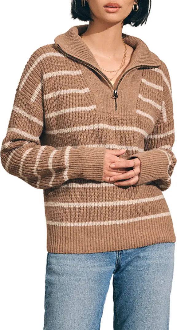Faherty Mariner Stripe Quarter Zip Sweater | Nordstrom | Nordstrom