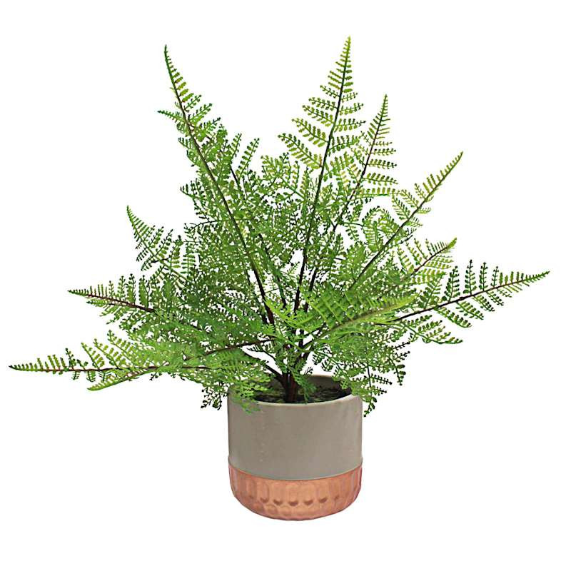 Potted Artificial Fern, 16", Green, Plastic, sold by At Home | At Home