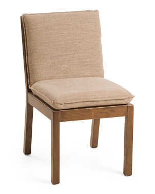 33.5in Linen Blend Wilmington Dining Chair With Leather Strap Accents | Marshalls
