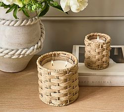 Rattan Candle - Coastal Blossom & Sage | Pottery Barn (US)