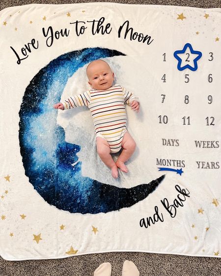 Absolutely love this milestone blanket to watch this little guy grow from week to week and month to month. Perfect for baby shower gift  

#LTKbaby #LTKbump #LTKkids