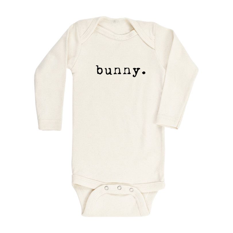 Bunny Long Sleeve Onesie, Black | Maisonette