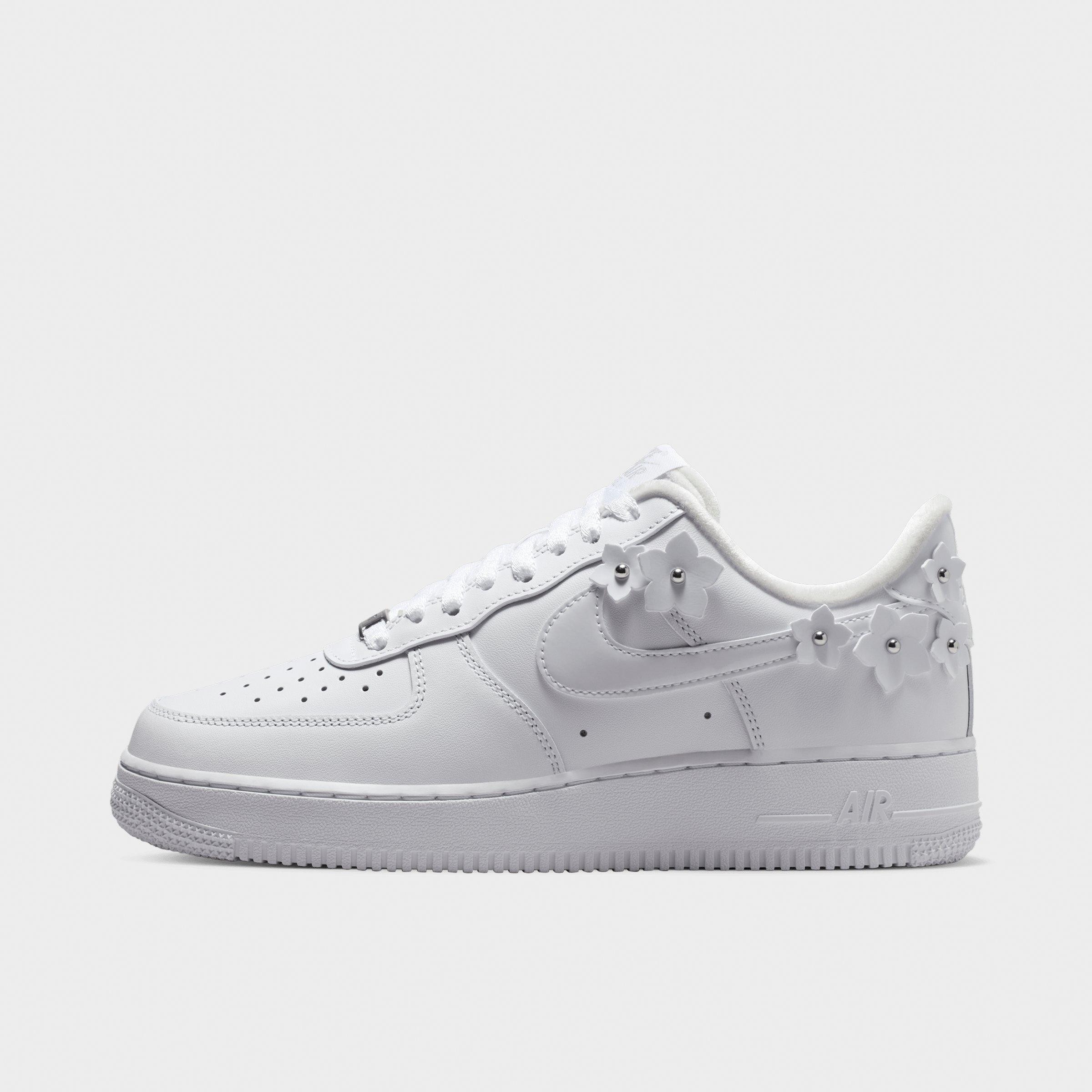 Nike Women's Air Force 1 '07 "Florette" Casual Shoes in Black/Off Noir/Metallic Silver Size: 8.5 | JD Sports (US)