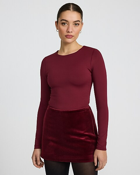 Body Contour High Compression Crew Neck Long Sleeve Bodysuit | Express