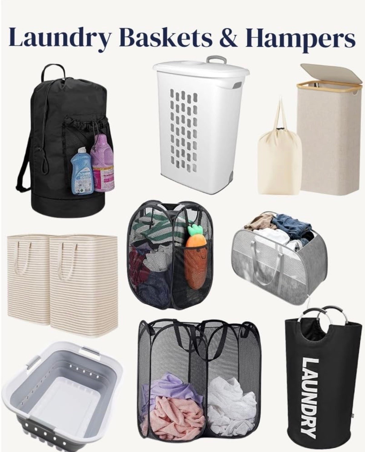 Dorm laundry baskets and hampers for every type of student and dorm setup. Backpack laundry bags, rolling hampers, collapsible baskets, mesh pop-up hampers, divided laundry sorters, and foldable bins that work well for small dorm rooms and shared spaces. Lightweight, space-saving, and easy-to-carry options that help keep laundry organized. All great choices, it just depends on your student’s space, storage, and laundry habits.

#LTKU #LTKmomlife
