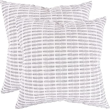 KAF Home Pleated Please Pillow Cover 20 x 20-inch 100-Percent Cotton | Set of 2 Pillow Covers (Gr... | Amazon (US)
