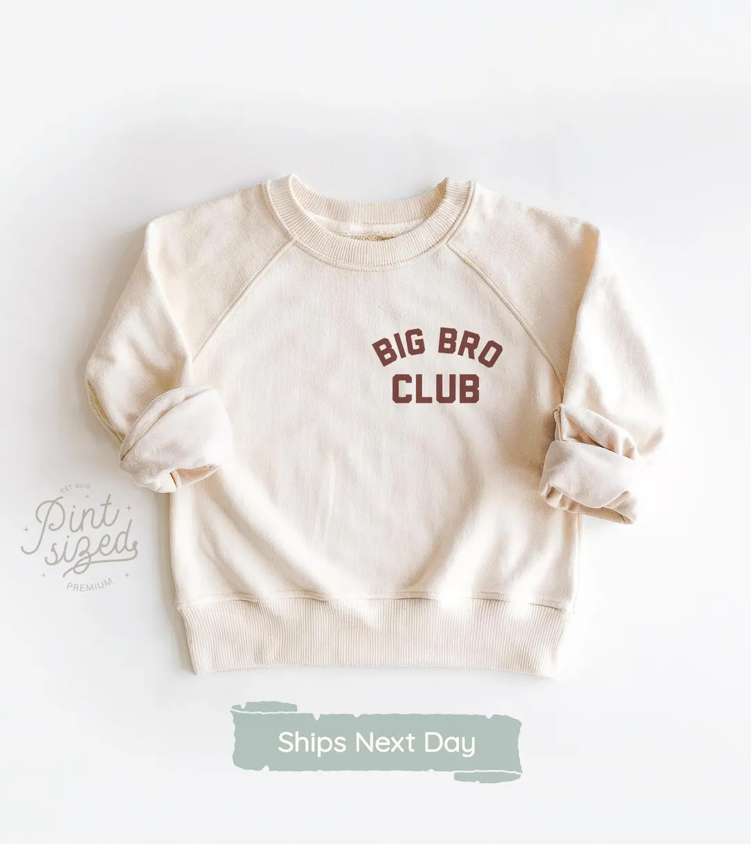 Big Bro Toddler Sweatshirt Big Bro Club Toddler Pullover Cute Vintage Kids Crew Neck Natural Big ... | Etsy (US)