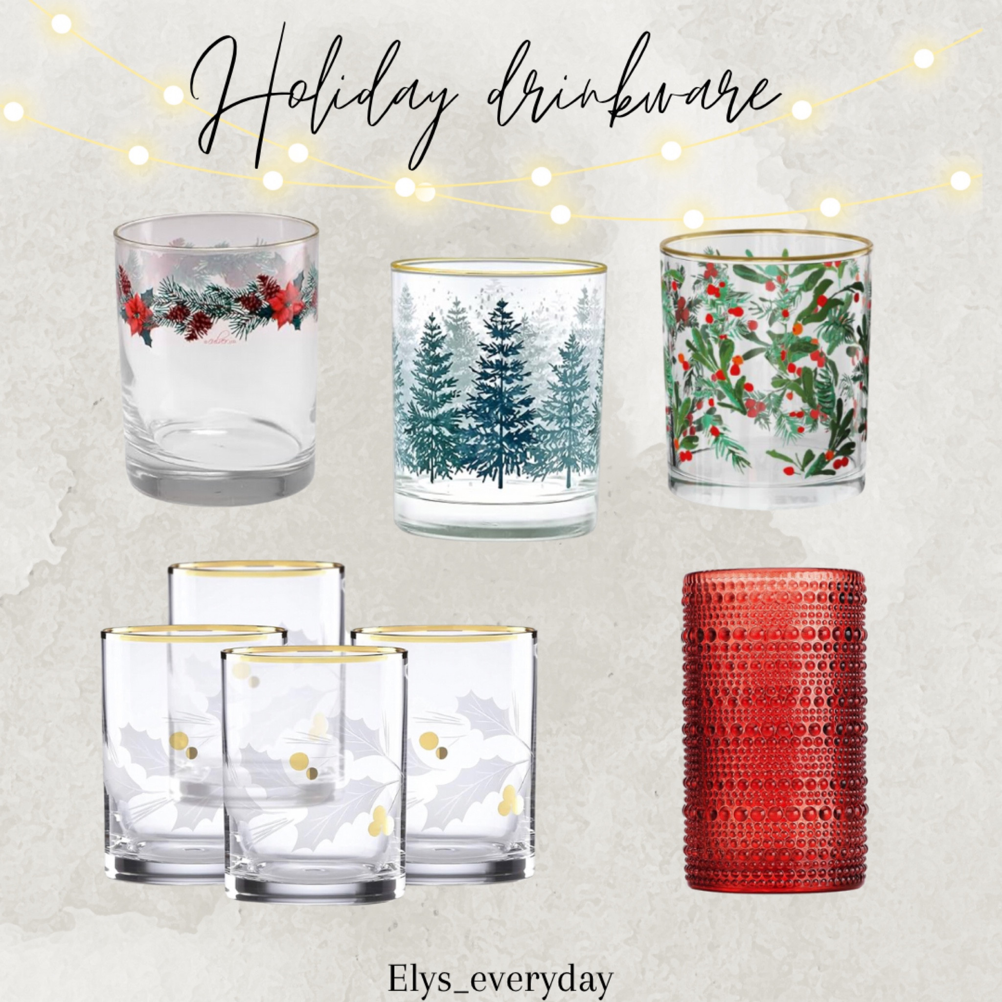Holiday glasses 

Drinkware, Christmas, holiday, cups, table setting, home decor, holiday drinks 

#LTKfindsunder50 #LTKSeasonal #LTKHoliday