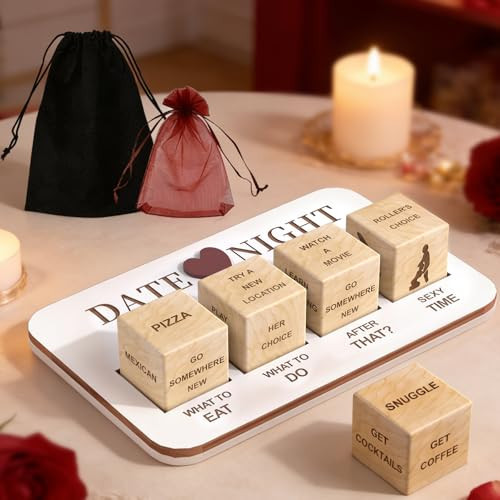 kykake Valentines Day Gifts for Him Her Men Women,Couples Dice Game, Mens Valentines Day Gifts, Date Night Dice Game for Adults, Romantic Anniversary Date Night Ideas for Boyfriend Husband Wife | Amazon (US)