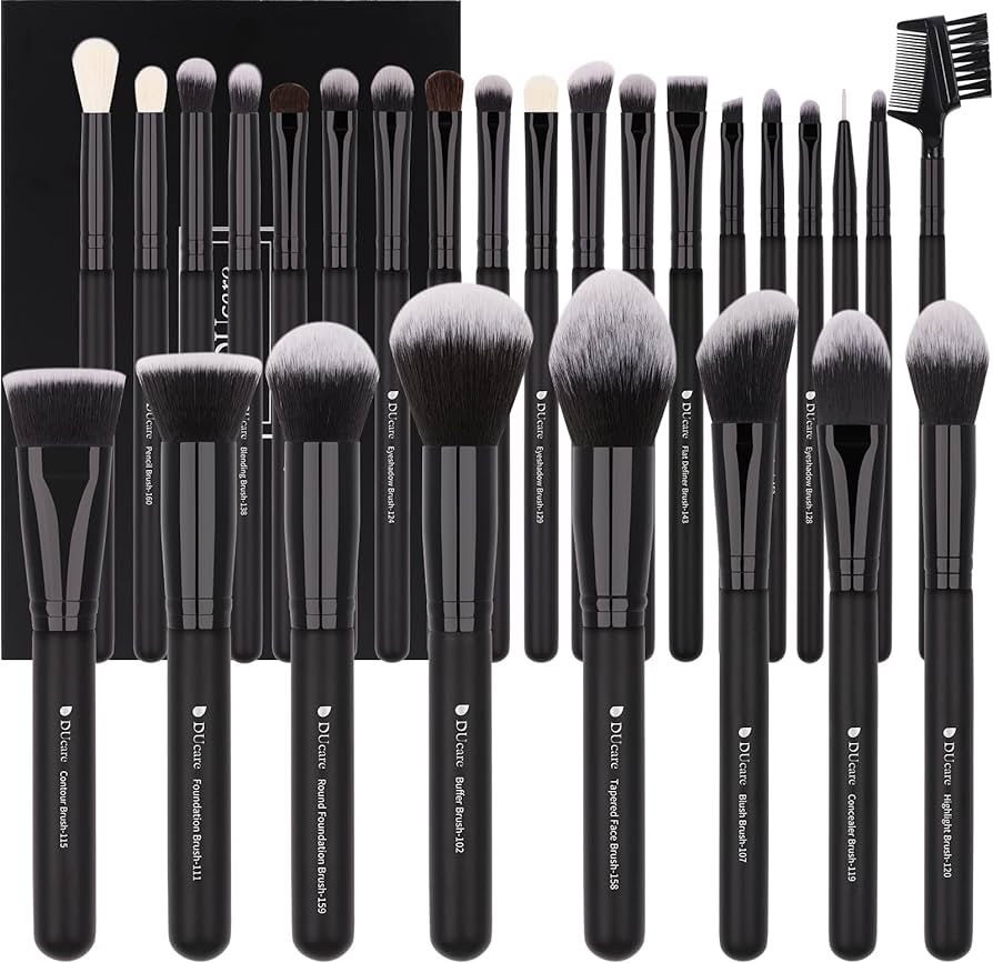 DUcare Makeup Brushes 27Pcs Professional Premium Synthetic Hair Kabuki Foundation Brush Face Powd... | Amazon (UK)
