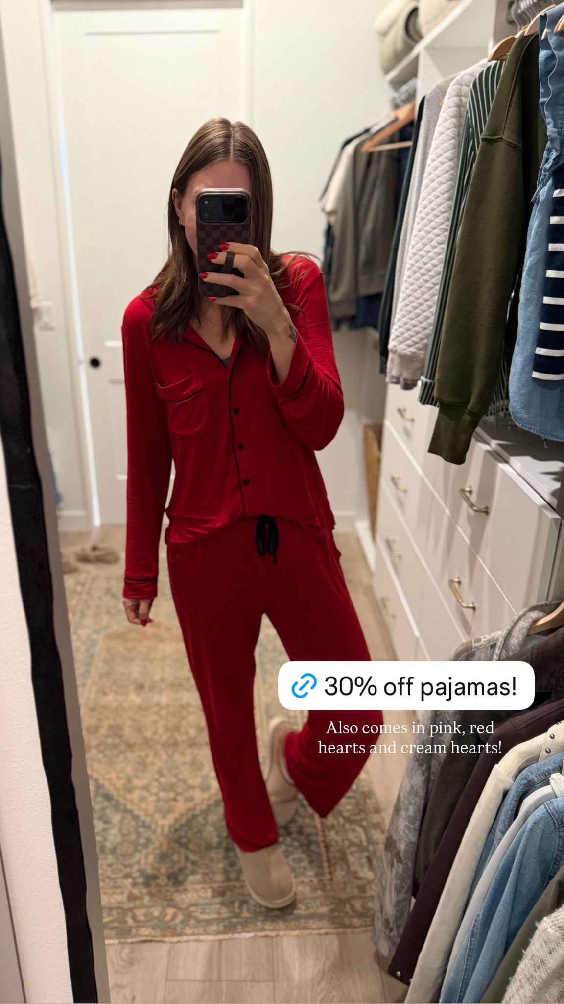 Soft pajamas, set on sale! 30% off today. I’m wearing a size M and have the red and cream skiers. There are also valentines inspired patterns and colors. ♥️

#LTKFindsUnder50 #LTKSaleAlert #LTKHoliday