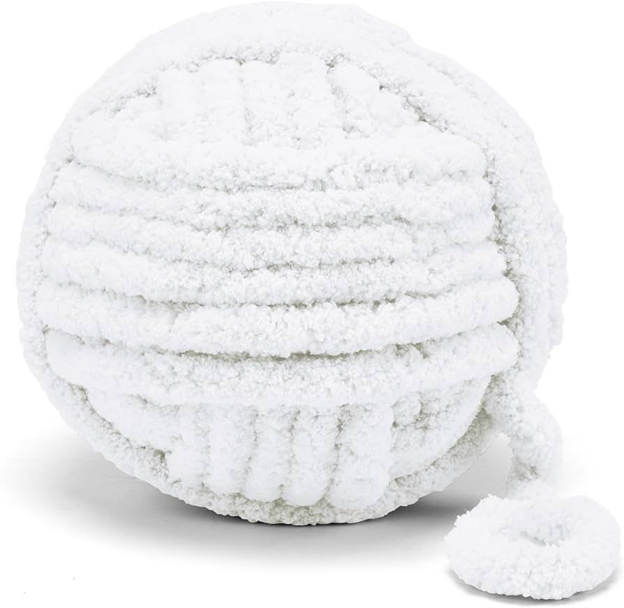 ERLYEEN Chenille Chunky Yarn Super Bulky Soft Thick Fluffy Jumbo Giant Washable Polyester Big Yar... | Amazon (US)
