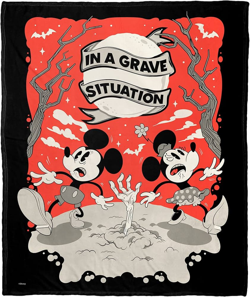 Northwest Disney's Mickey Mouse Silk Touch Throw Blanket, 50" x 60", Grave Situation | Amazon (US)