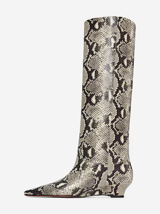 Wedge-Heel Leather Boots | Arket UK