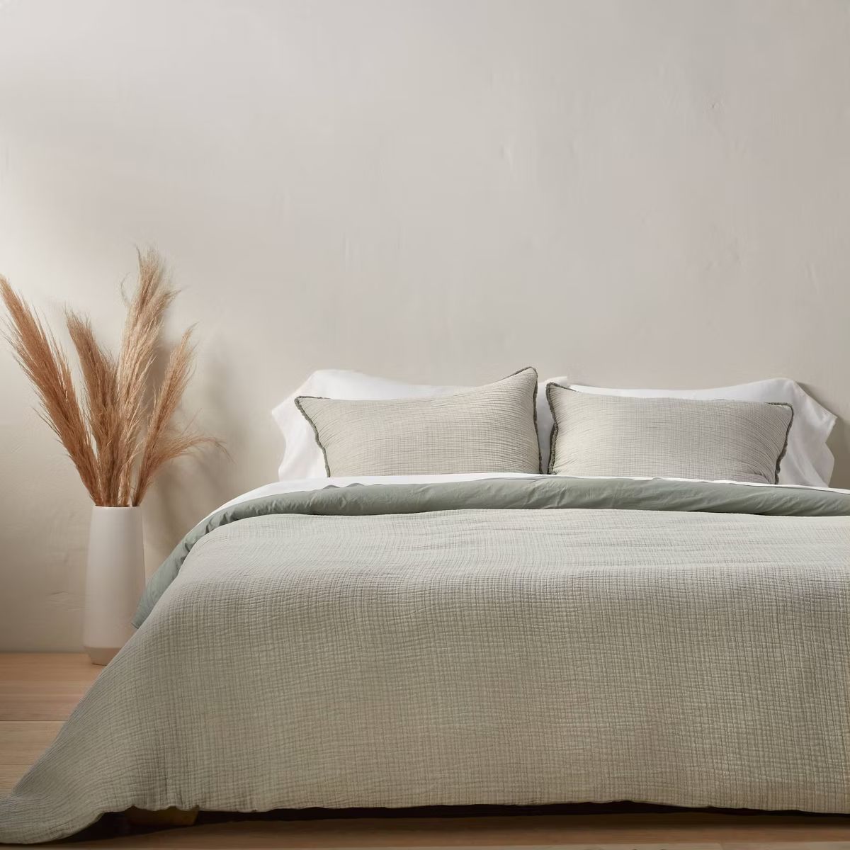 Textured Chambray Cotton Duvet Cover & Sham Set - Casaluna™ | Target