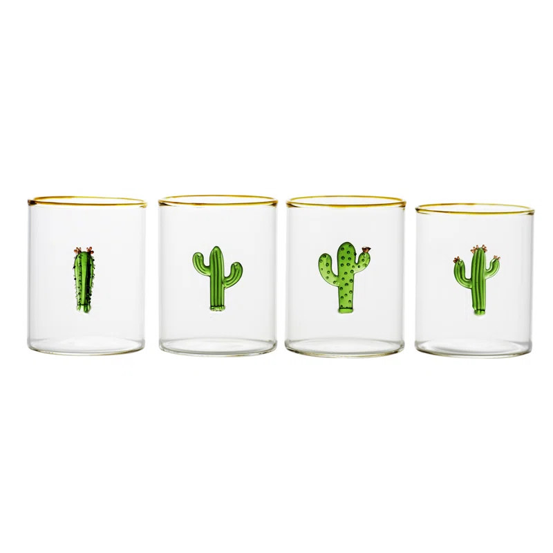 Aztec 4 Piece 8 oz. Glass Glassware Set (Set of 4) | Wayfair North America