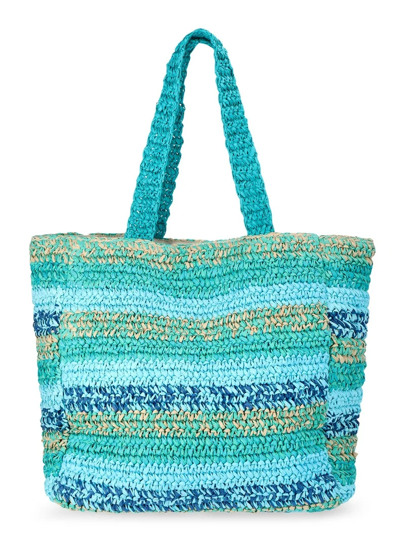 No Boundaries Women's Ciao Beach Tote Bag, Blue Ciao | Walmart (US)