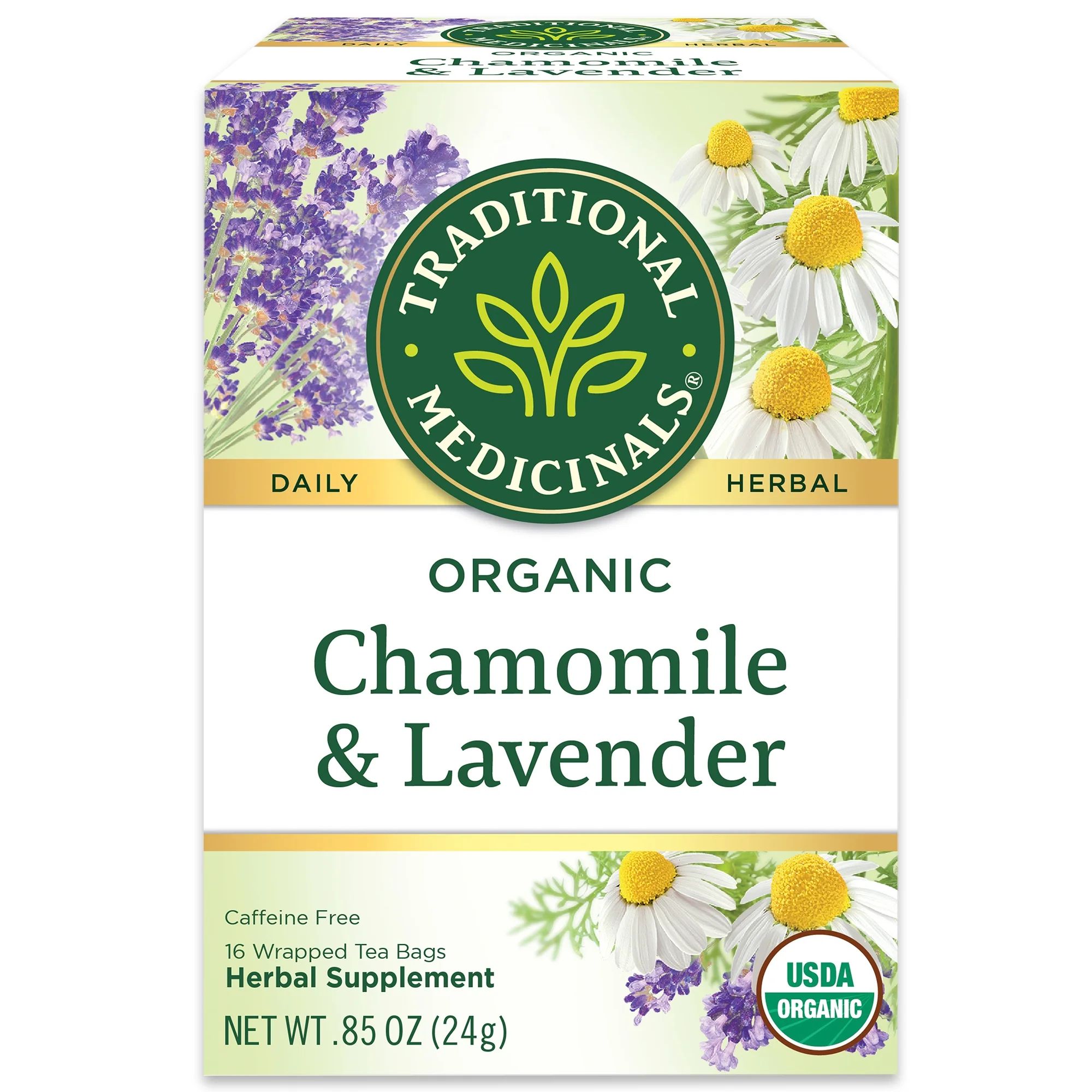 Traditional Medicinals Organic Chamomile with Lavender Herbal Tea Bags, 16 Ct | Walmart (US)