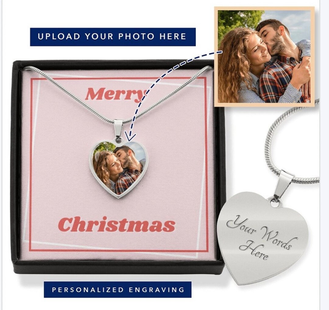Customizable Necklace: picture necklace, photo necklace, couple necklace, heart photo necklace, g... | Etsy (US)