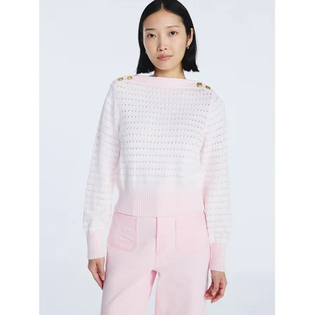 Free Assembly Women s Button Shoulder Sweater with Long Sleeves Sizes XS-XXL | Walmart (US)