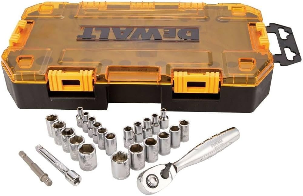 DEWALT Drive Socket Set, SAE/Metric, 1/4-Inch Drive, 25-Piece (DWMT73805) | Amazon (US)