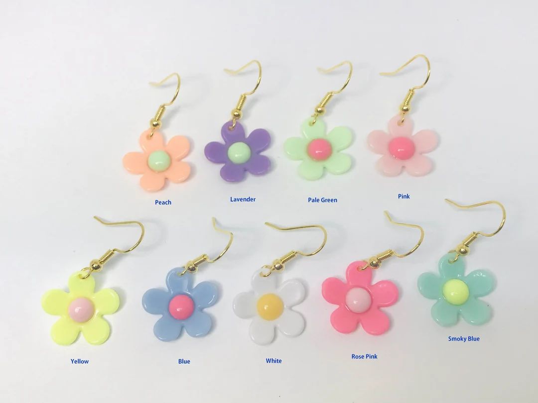 Yellow Daisy Earrings, Flower Gift, Acrylic Sunflower Earrings, Daisy Flower | Etsy (US)
