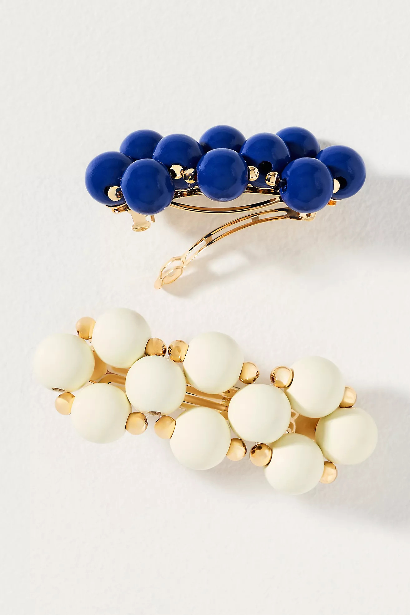 Wood Beaded Barrettes, Set of 2 | Anthropologie (US)