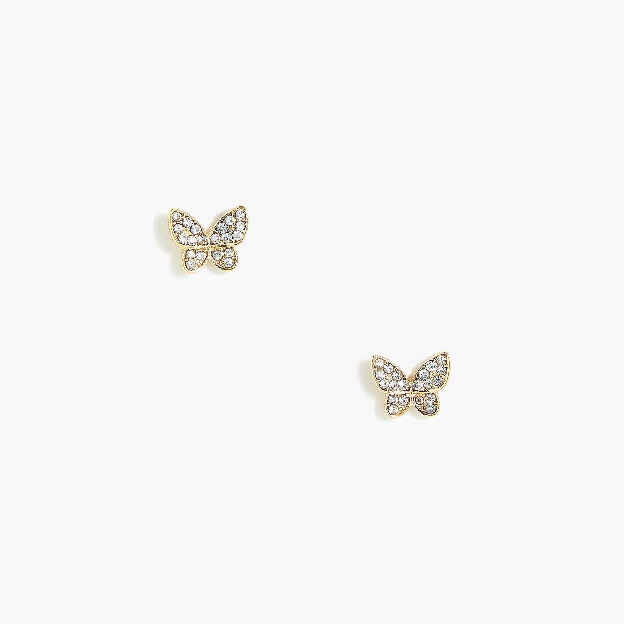Pavé crystal butterfly stud earrings | J.Crew Factory
