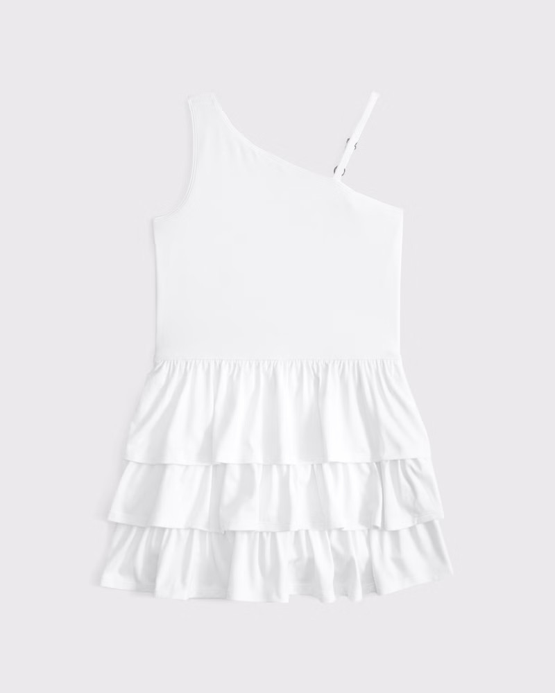 ypb asymmetrical ruffle mini dress | Abercrombie & Fitch (US)
